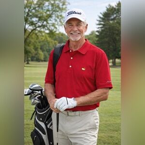 Masters Polo 90s Vintage 100% Cotton XL Red golf preppy short sleeve athletic